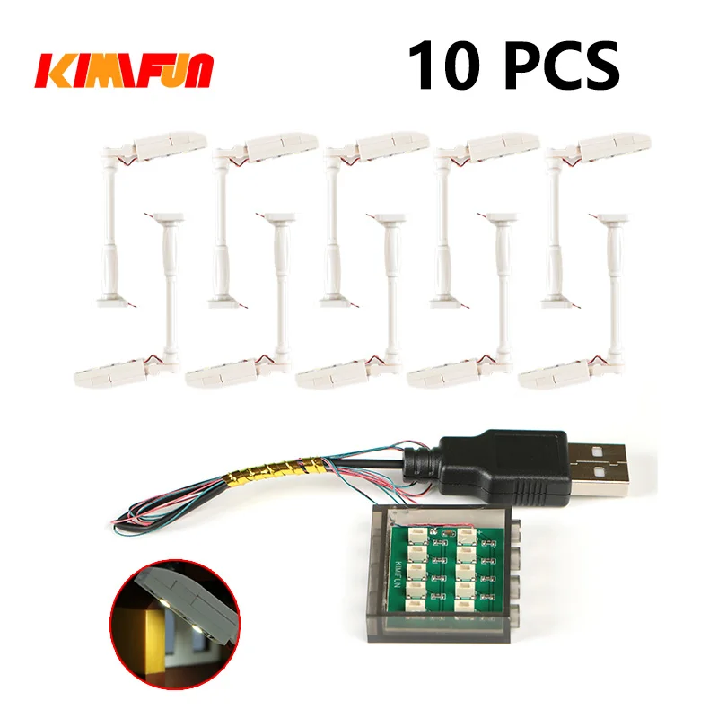 10 Stück 0,8mm Pin RGB LED für LEGO Bausteine USB-Lampe DIY Straßenbeleuchtung Stadt Elektrische Dekoration 1X1 Stein Kompatibel mit Allen Marken