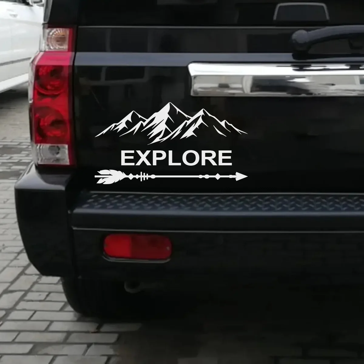 Simple Personality White Mountain Feather Arrow English Words Car Sticker Decorative Sticker Batch
