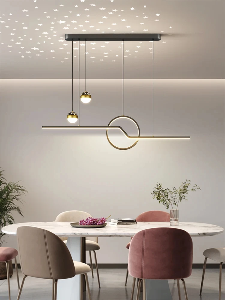 modern led starry sky pendant lamp adequado para sala de estar mesa de jantar cozinha bar preto linha ajustavel controle remoto 01