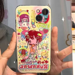 Luxury Clmj flower cartoon girl Phone Case For Samsung A16 A06 A55 A35 A25 A15 A05 A54 A34 A24 A13 A53 A33 Clear TPU Back Cover