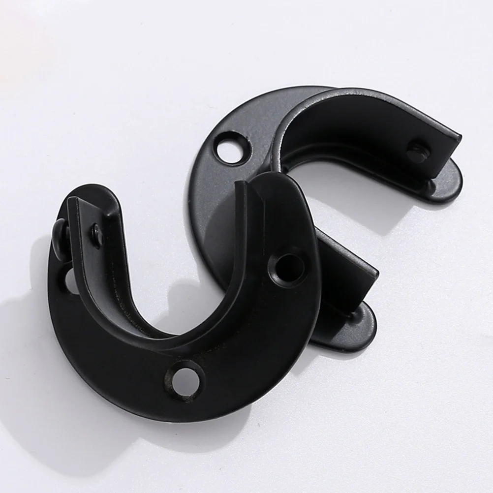 

2Pcs Wall Mount Closet Bracket Easy to Install Fits Most Styles for Bathroom Closet Shower Rod Support Shower Curtain Holder