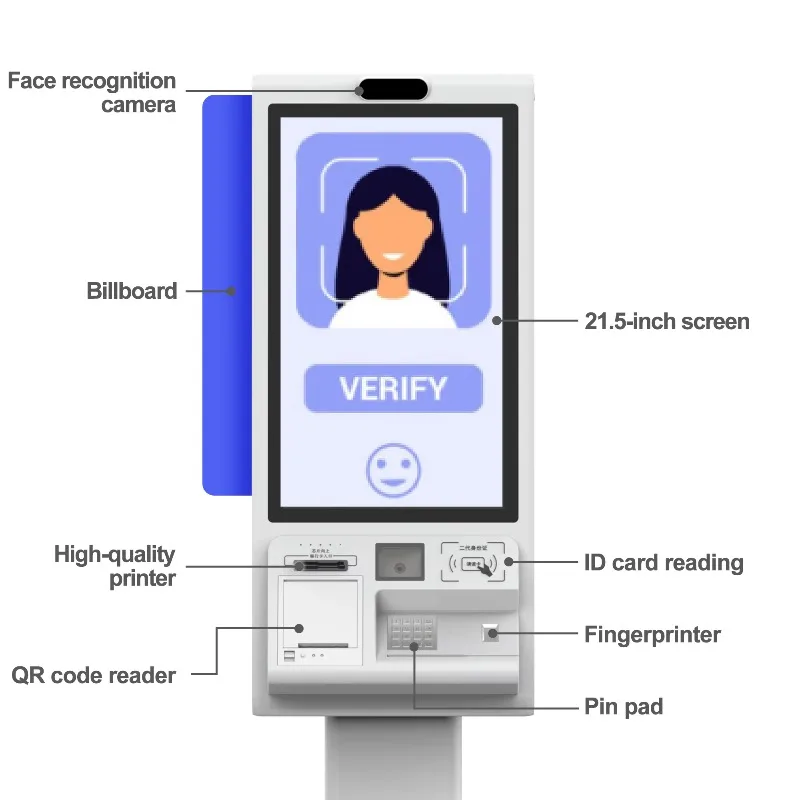 

Joyusing Self Service Ordering Kiosk Self Checkout Kiosk Touch Screen Nfc Reader Qr Scanner Printer Scanner Fast Food