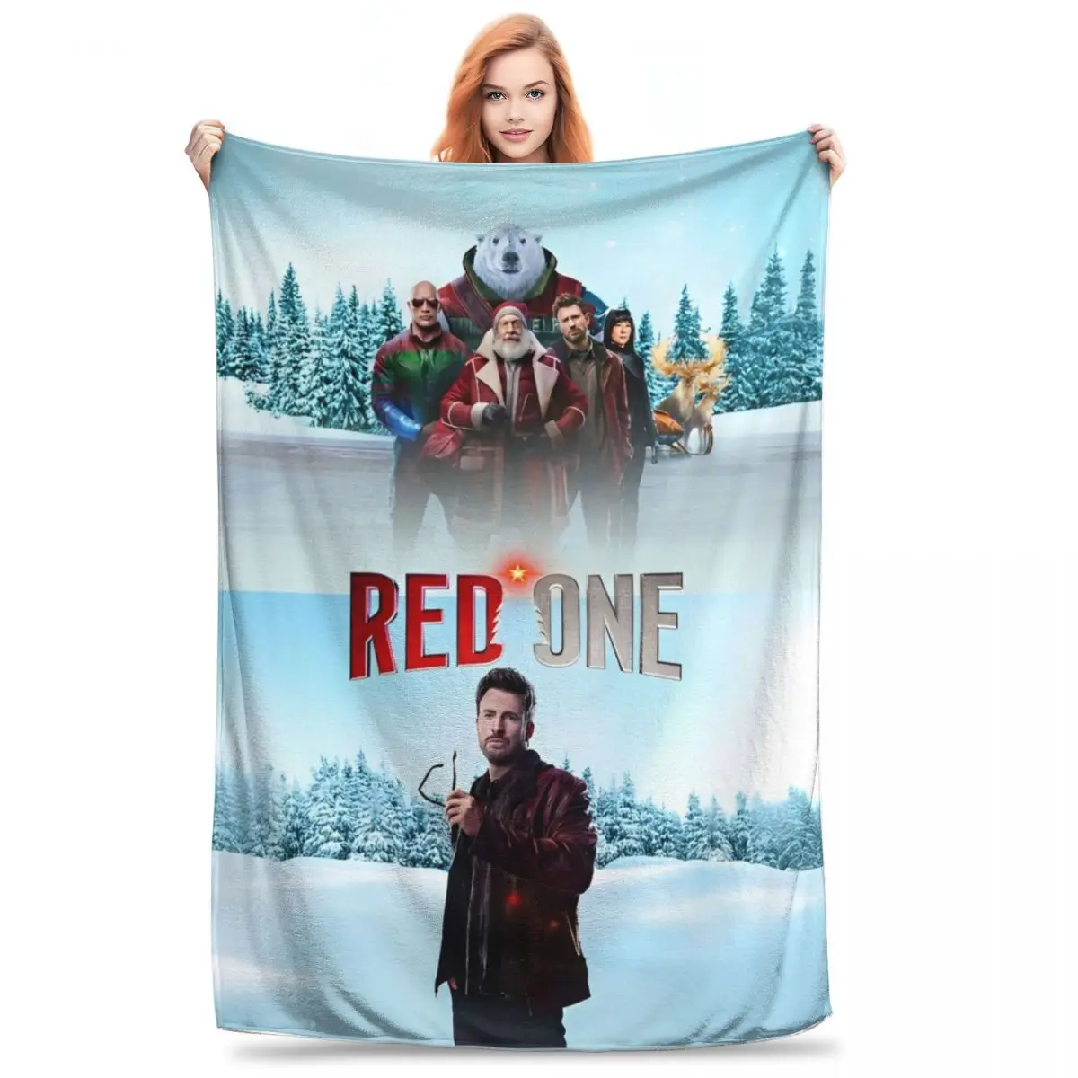 Chris Evans Red One 2024 Blanket Multi-size Cozy and Lightweight Throw Blankets for Couch Sofa and Bed