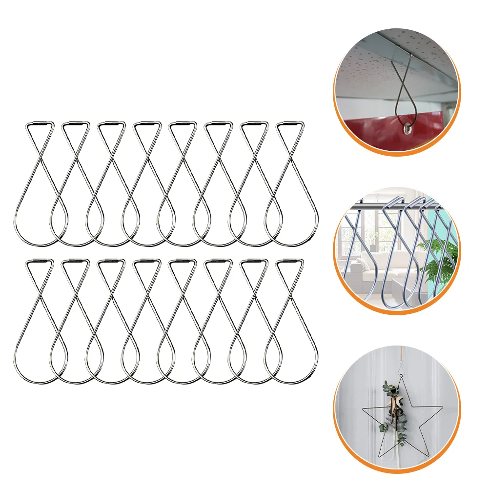 100 Pcs Grid Ceiling Hook Clothes Hanging Rack Steel Galvanized Suspended Hooks