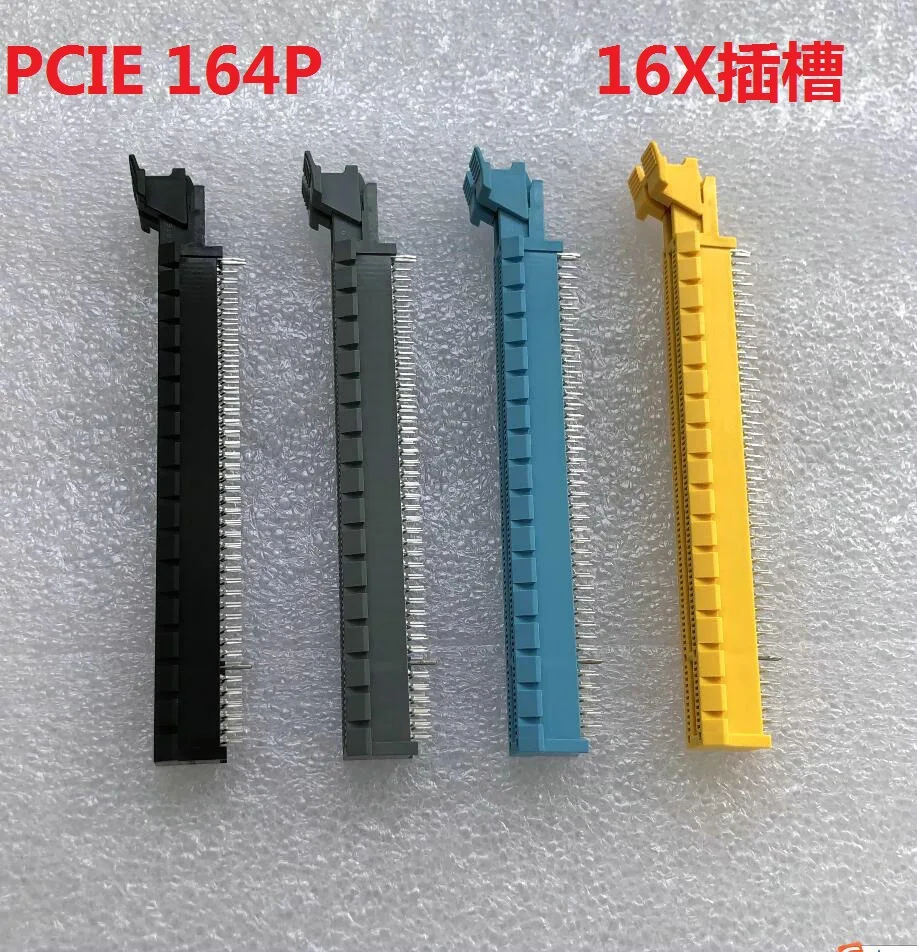 

Слот PCI-E 164P для материнской платы компьютера, разъем для видеокарты 16X, тип «рыбий хвост», серый, черный, синий, желтый