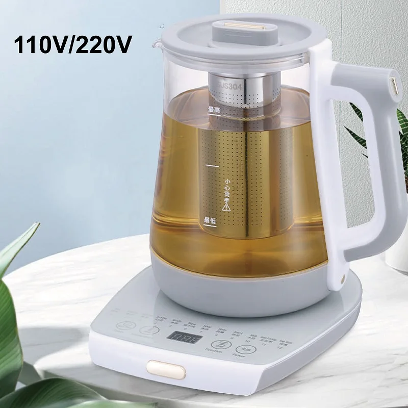 

1.8L MultiFunction Health Kettle Office Temperature Adjust Glass Tea Maker Appointment Flower Teapot Home Electric Kettle 800W