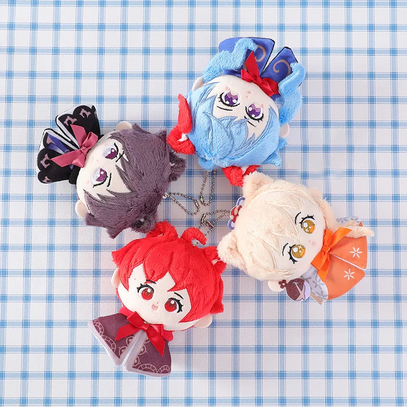 Genshin Impact Plush Pendant Toy Boneca, Hu Tao, Diluc, Ganyu, Andarilho, Yoimiya, Klee Xiangling, Cadeia Bead, Presente, 12cm, Novo