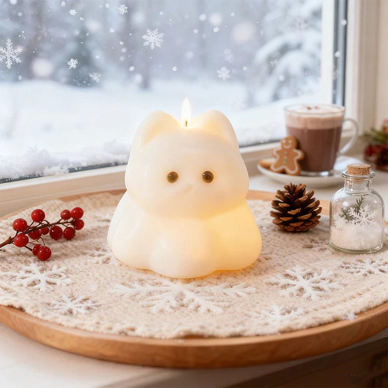 

Силиконовая форма для свечи с изображением кота, сделай сам, свеча для ароматерапии ручной работы, рождественский праздничный декор, украшение, ремесленный инструмент для изготовления свечей, принадлежности