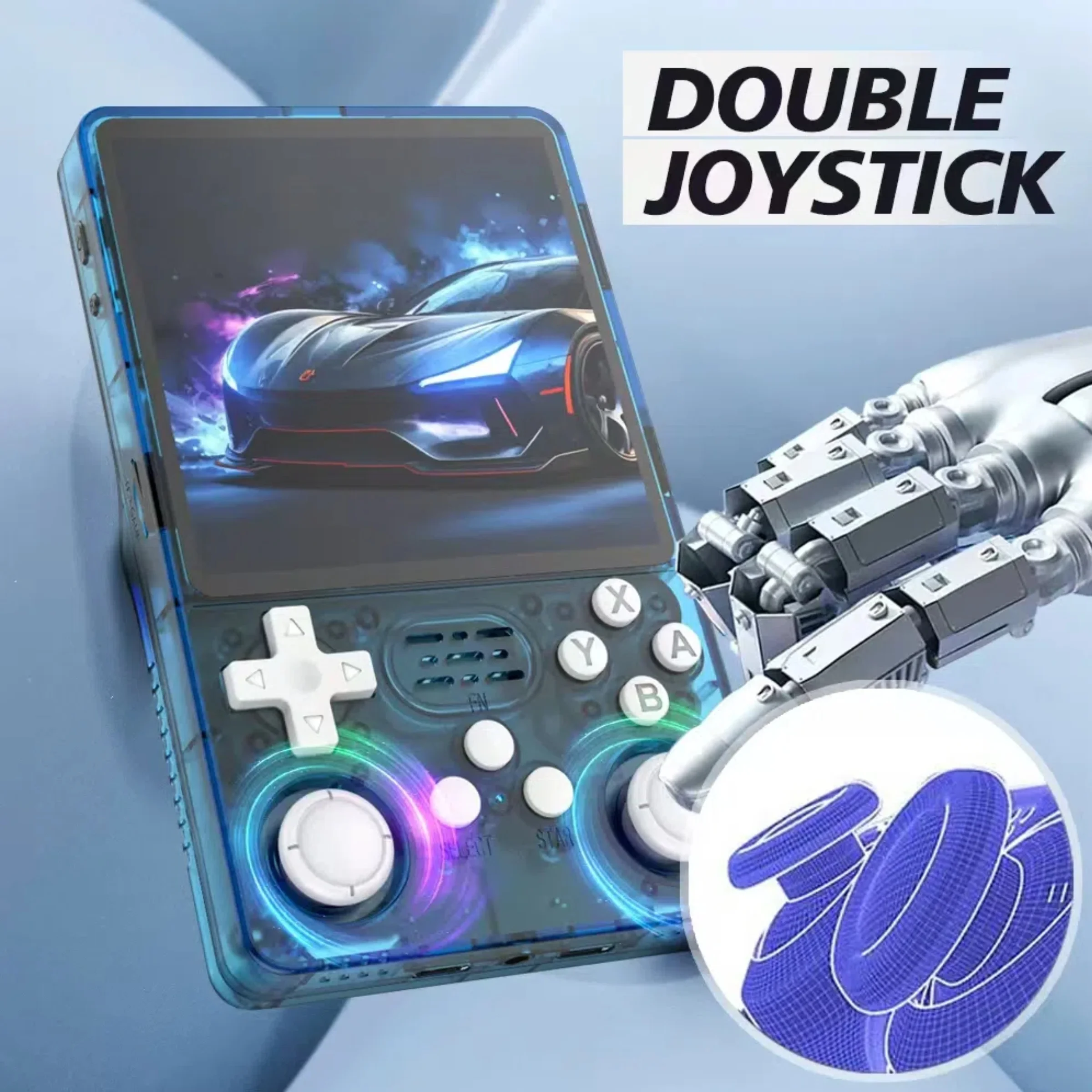 وحدة تحكم ألعاب محمولة R36S plus مع WiFi، شاشة ملونة عالية الدقة 4 بوصة، نظام Linux، وحدة تحكم ألعاب محمولة قابلة لإعادة الشحن لمشغل الفيديو