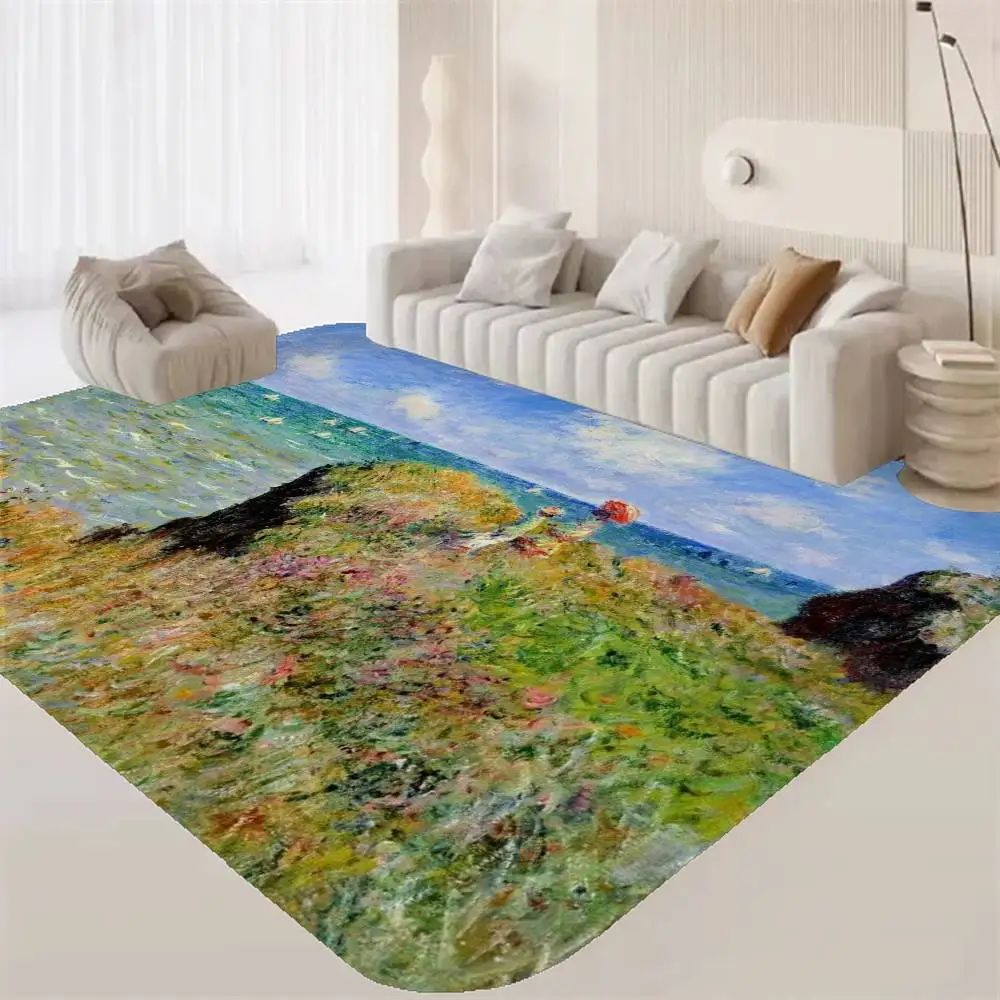 C-Claude Monet Entrance Door Mat Nordic Style Home Doormat Bathroom-Toilet Mats Bedroom Hotel Decor Mat