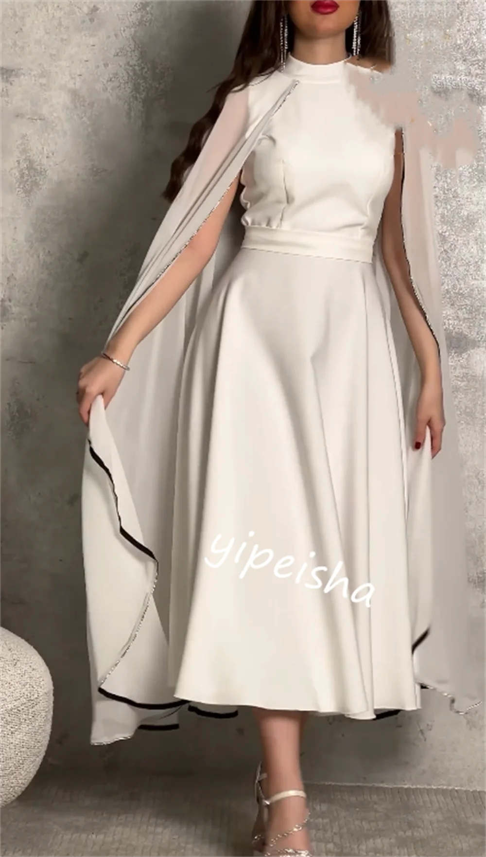 Personalizado charmeuse plissado quinceanera a linha jóia sob medida ocasião vestido midi vestidos arábia saudita