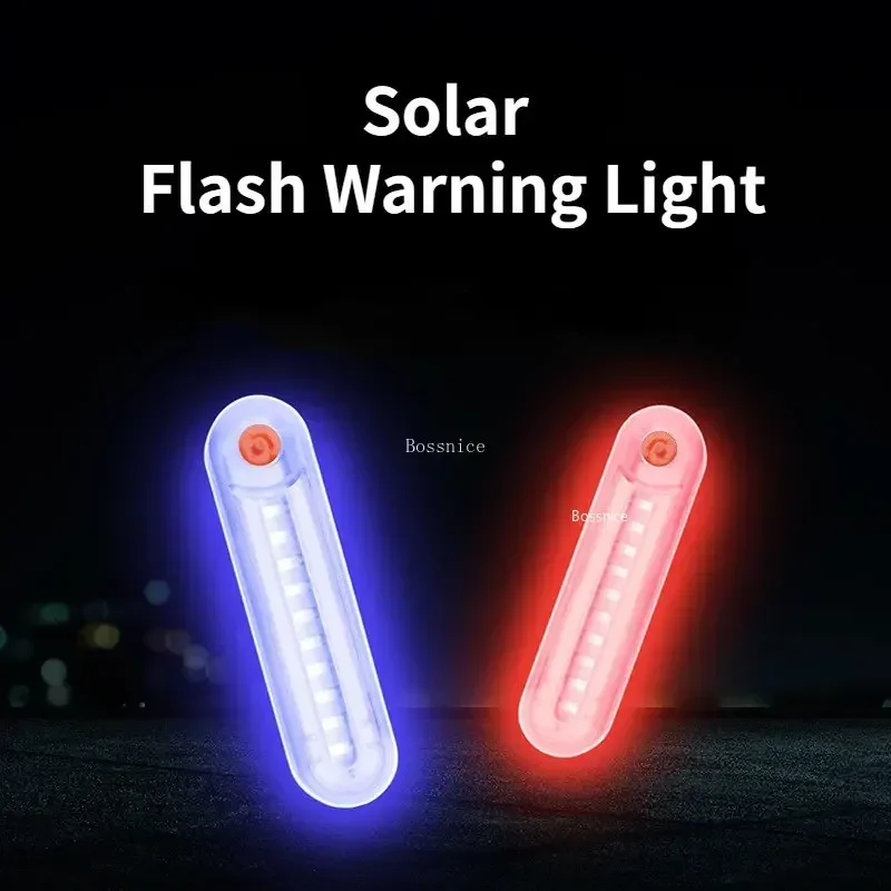 Motorcycle Anti-rear-end Warning LED Light Solar Strobe Light Car Decorative Light Wiring Free Flash Anti-collision Light