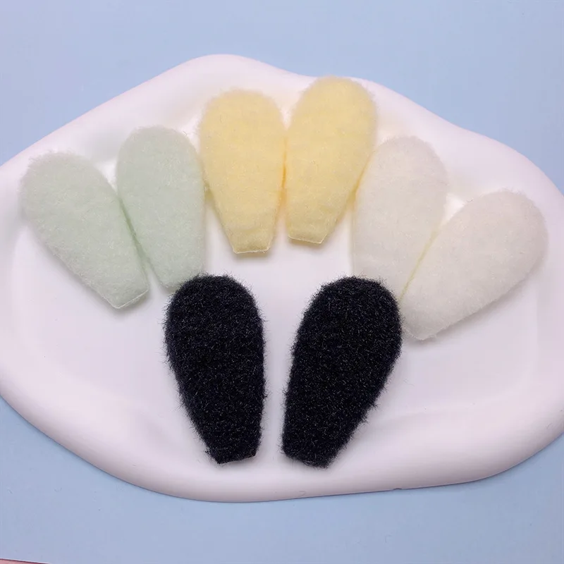 28Pcs 3*6CM Two Side Felt Rabbit Ear Padded Appliques For Children Hat Sewing DIY Headband Hair Clip Accessories Patches