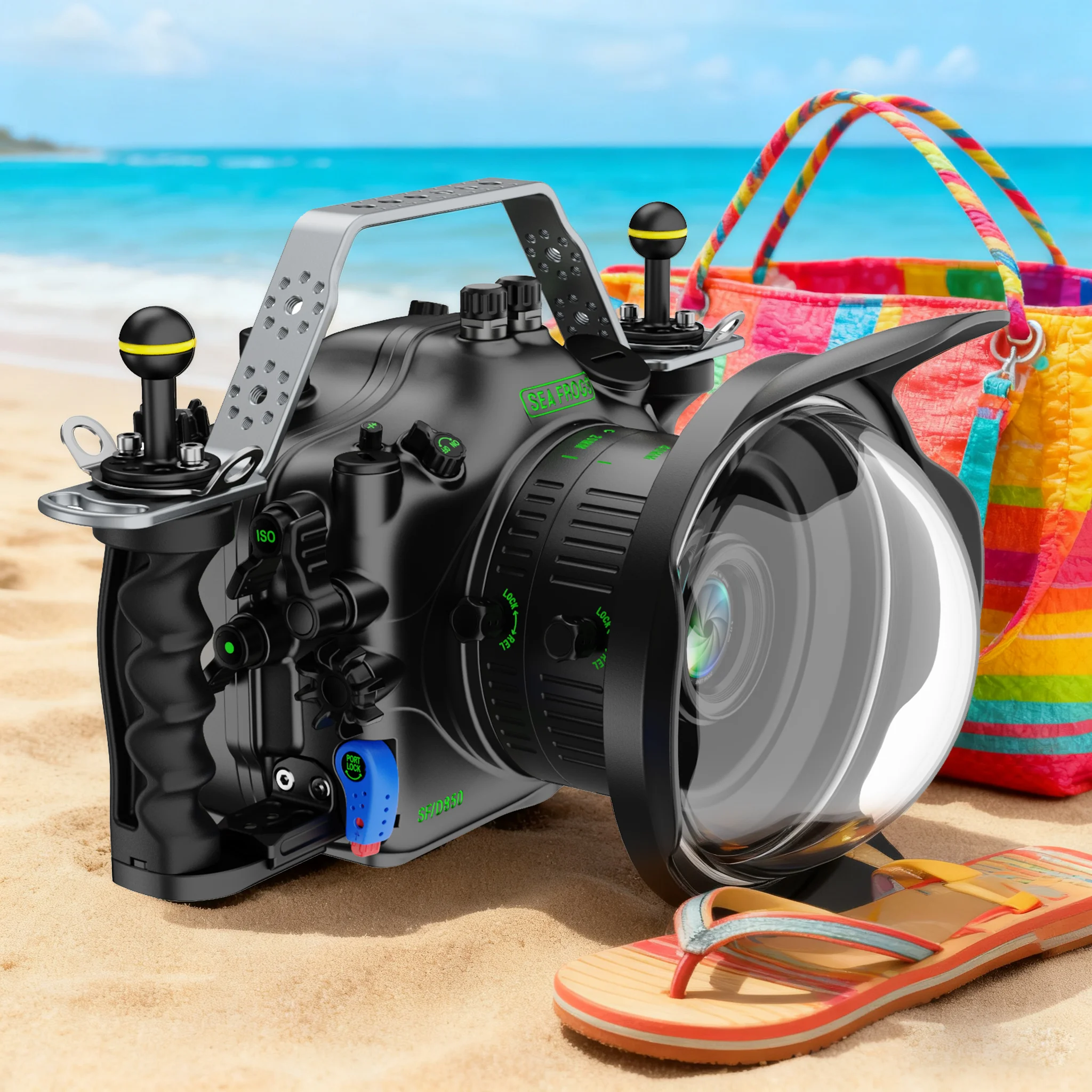 

Seafrogs Aluminum Waterproof Housing for Nikon D850 100m Underwater Case with Zoom/Focus Gears for F/Z Mount Lenses 180mm/230mm