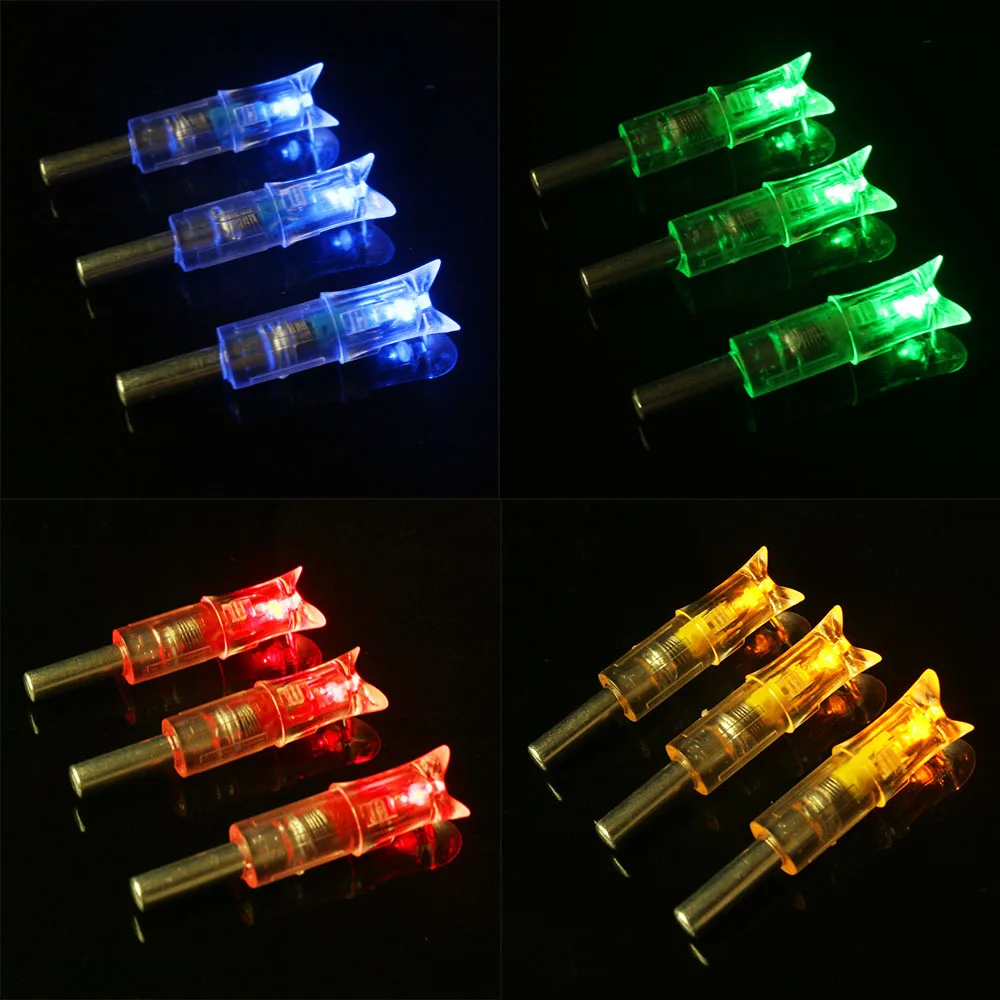 3/6/12pcs Crossbow Arrow Archery Lighted Nock LED Light Shiny For Night Hunting Sports Shooting Arrows Hunting Accessories