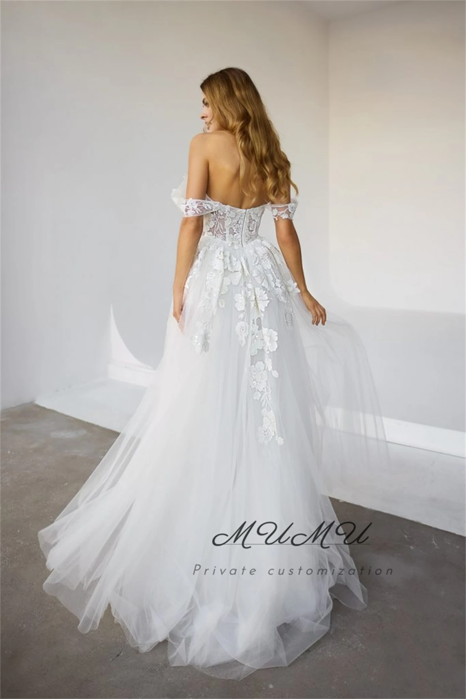 MuMu Customized Wedding Dress Платье Вечернее Women Elegant Party فساتين سهرة Bride Dress Plus Size Wedding Dresses White Dress