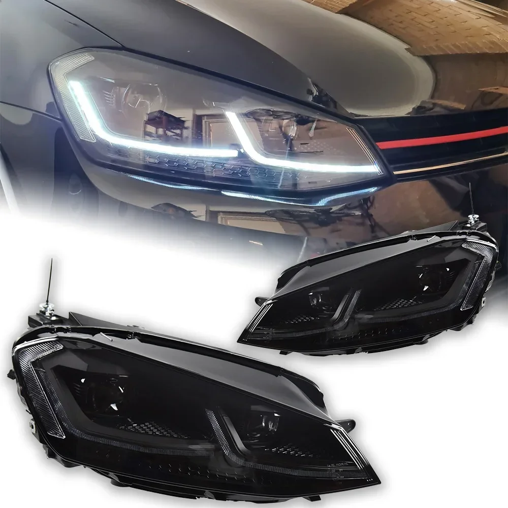 

XDSCar Lights For Golf 7 Headlight 2013-2019 Golf7 LED Head Lamp Golf 7.5 Headlights Mk7 Drl Projector Lens Automotive Accessori