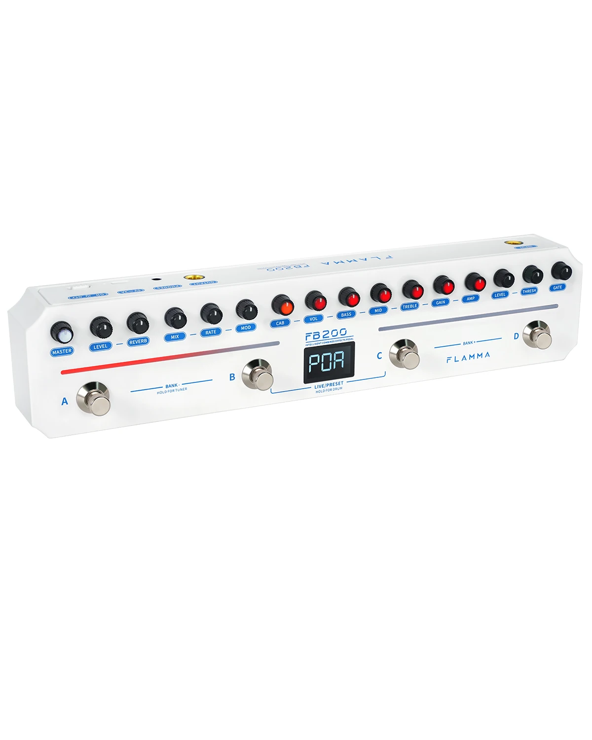 FLAMMA FB200 Intelligent Bass Multi-Effects Pedal with 40 Presets 10 AMP Models 10 CAB Simulations 9 IR Slots 40 Rhythm Styles