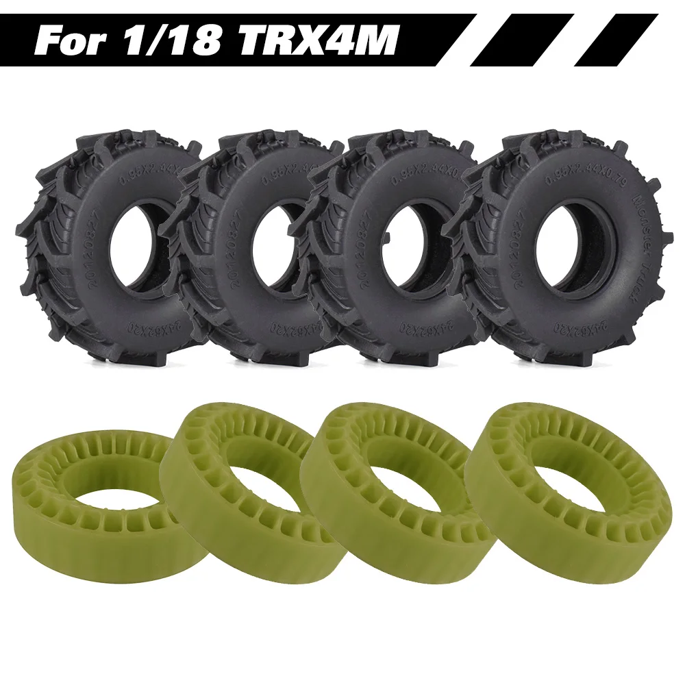 9IMOD 1.0in سيليكون المطاط إدراج الإطارات مجموعة مقاوم للماء ل 1/18 TRX4M 1/24 محوري SCX24