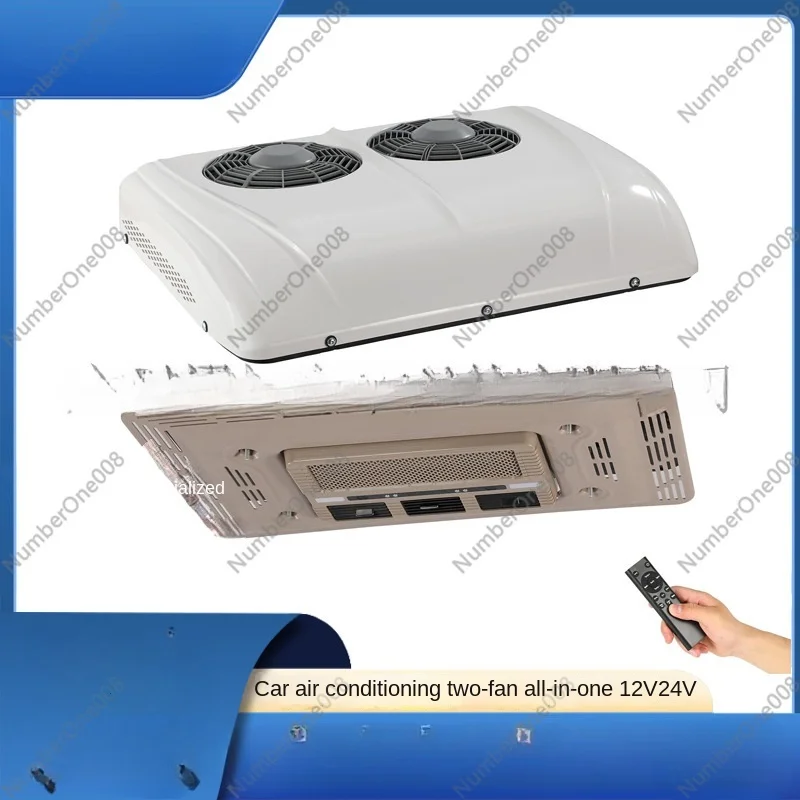 

New Overhead Truck Air Conditioner Double Fan 12v24v Suitable for Truck RV Bus Electric Parking Air Conditioner