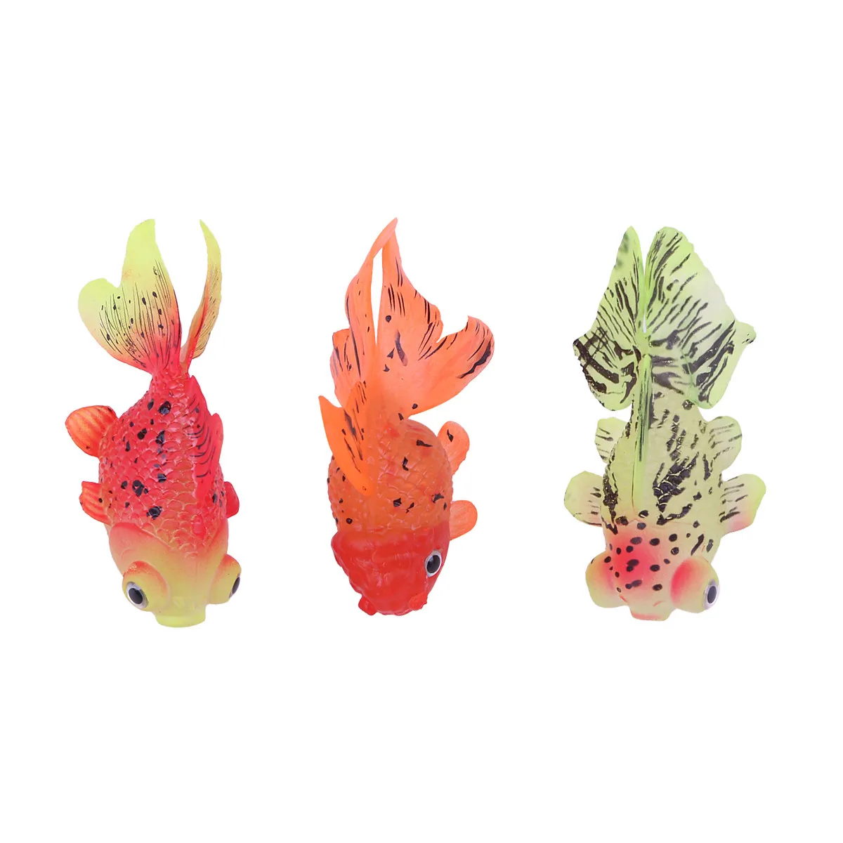 

Набор из 3 искусственных золотых рыбок из силикона для аквариума, реалистичные украшения для аквариумного декора