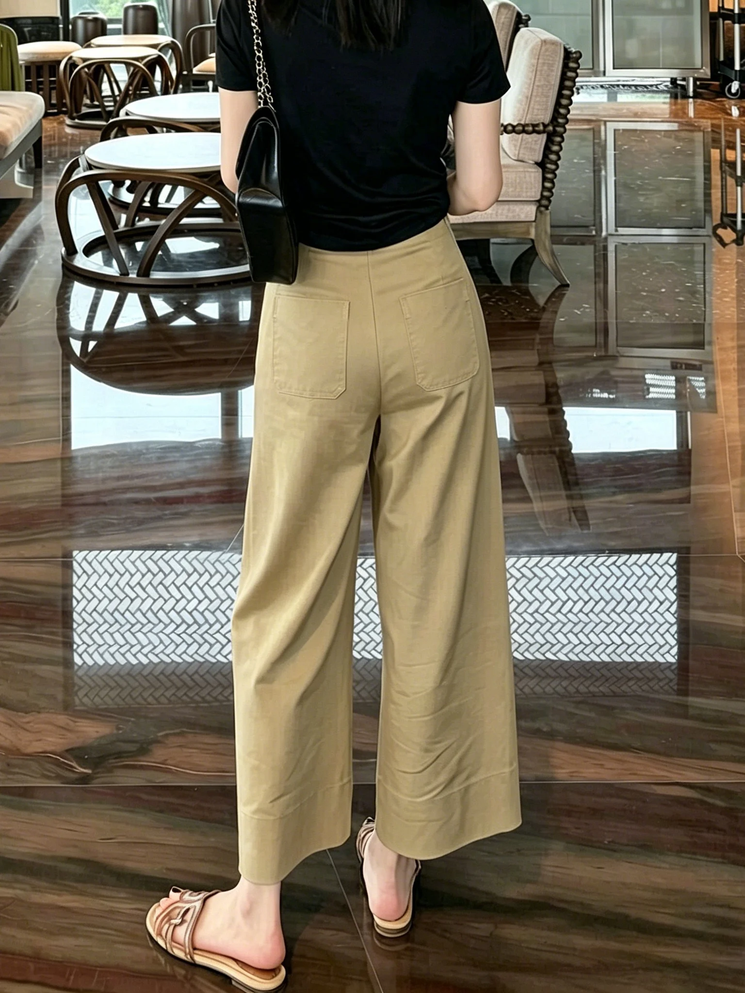 

Loose Casual Pants for Women plus Size Comfortable Artistic Simple Wide Leg High Waist Straight Tube Pants Lazy Style Summer