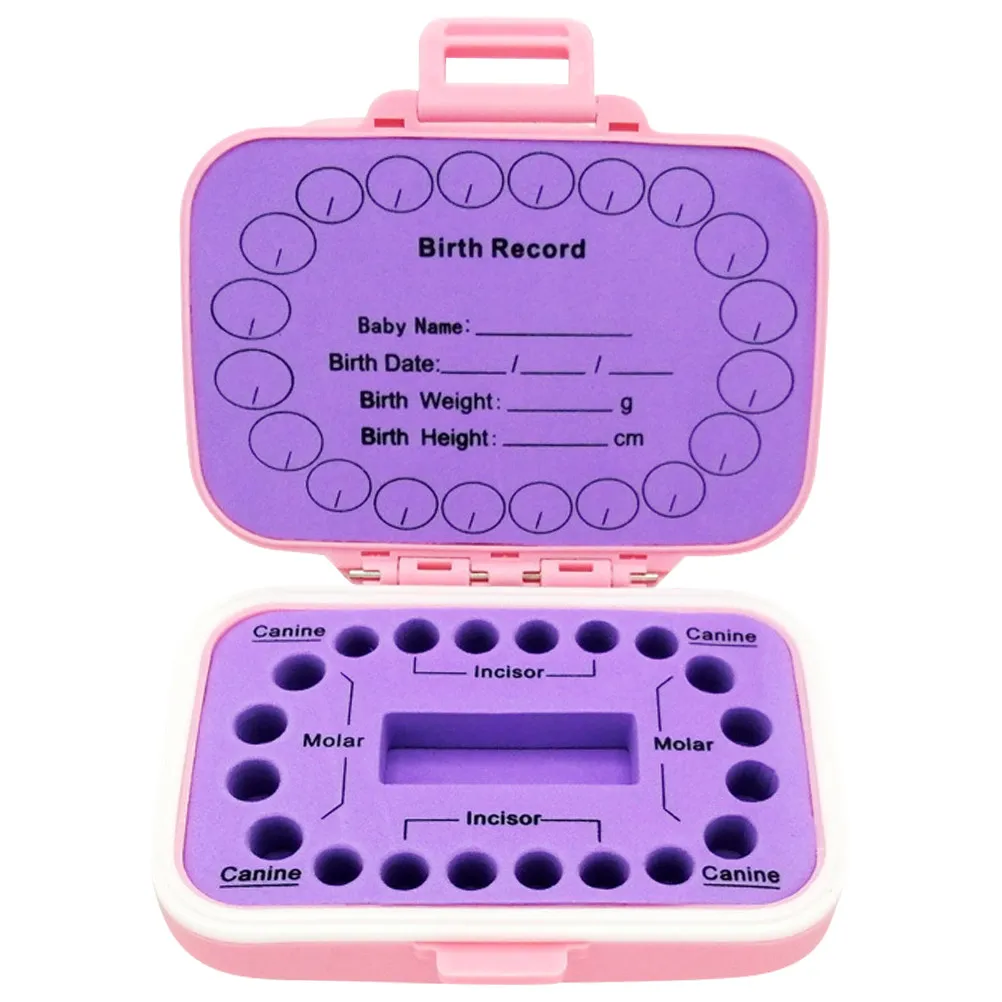 Deciduous Tooth Memorial Box for Infants Toddler Teeth Holder with Precision Sized Holes and Cover Personalized Memory Keepsake