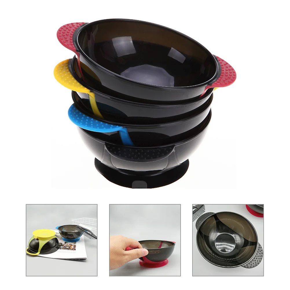 4 قطعة وعاء شفط من السيليكون مضاد للإمالة وعاء خلط تلوين الشعر للصالون والاستخدام المنزلي أوعية ملونة لمصفف الشعر