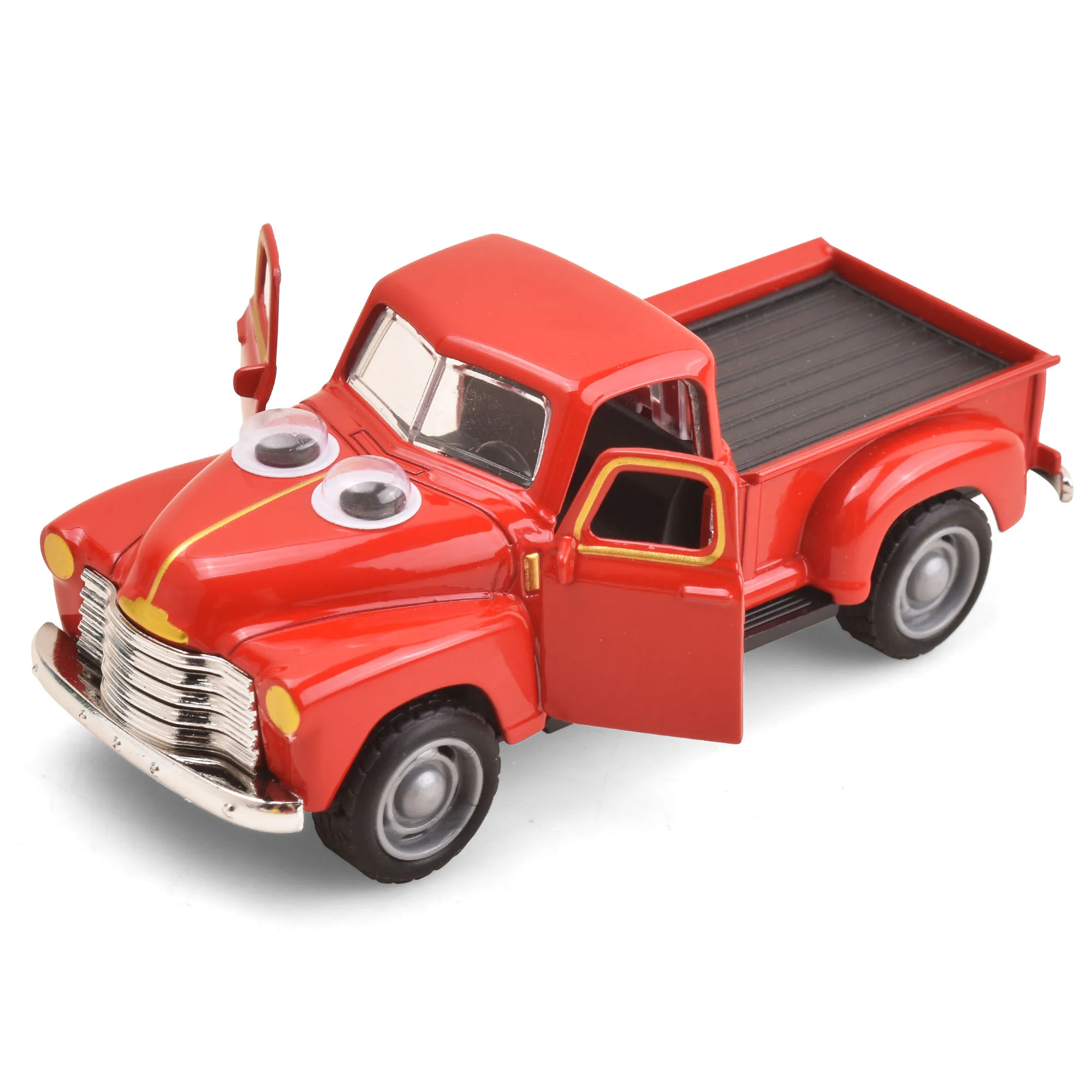 1:32 clássico captadores caminhão grande olho liga diecast modelo de carro puxar para trás recurso veículo de brinquedo para crianças coleção de natal