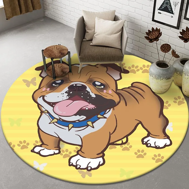 

Cartoon Round Carpet Pet Dog Pattern Carpets For Home Living Room Child Bedroom Decor Bedside Sofa Floor Mat Kids Play Area Rugs