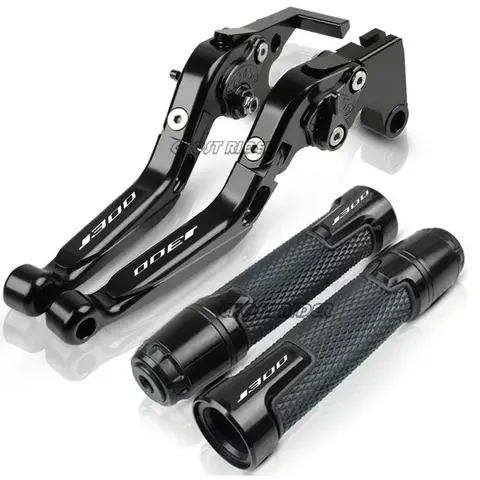 Motorcycle Adjustable Folding Brake Clutch Levers Handlebar Hand Grips For Kawasaki J300 J 300 2014 2015 2016 2017 Accessorries