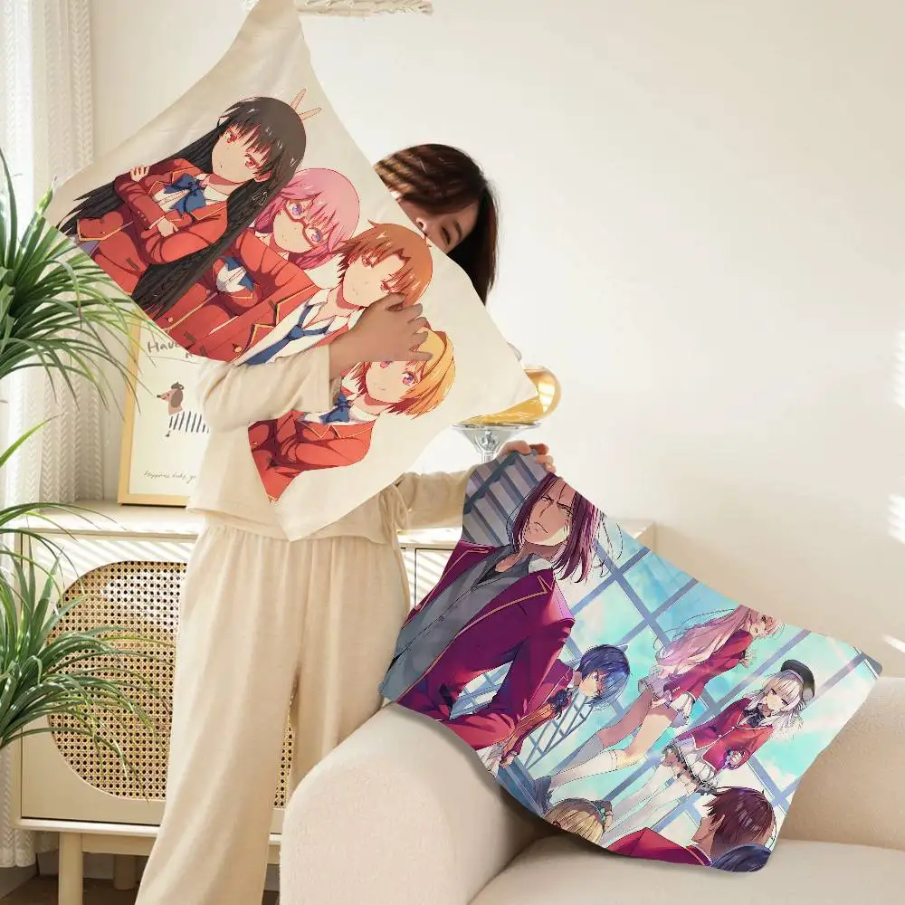 Anime Classroom Of The Elite Quick-Drying Polyester Pillowcase, Non-Slip, With a Secure Design New Style Anti-Scalp Oil Tie.