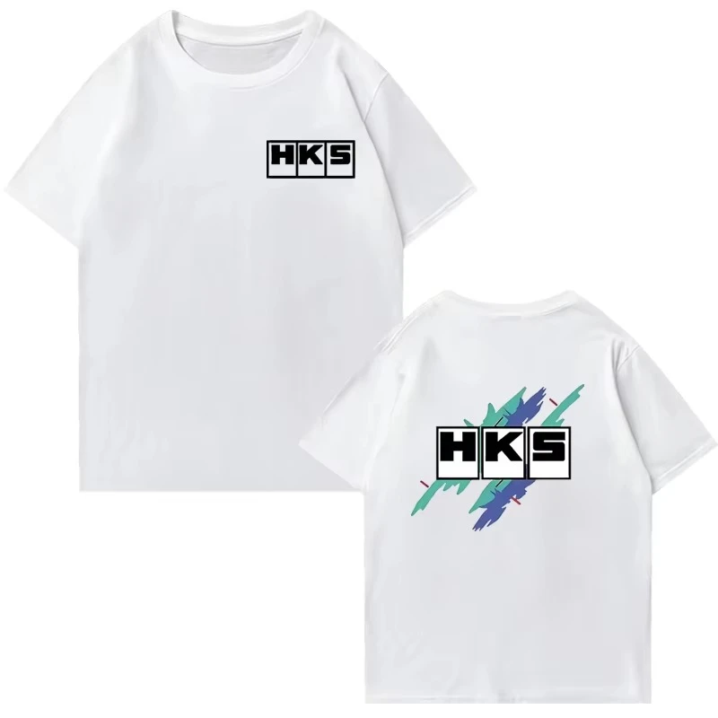 Japanese JDM improves HKS Endless Car pattern short sleeved t-shirt men's and women's oversized t-shirt double-sided unisex top