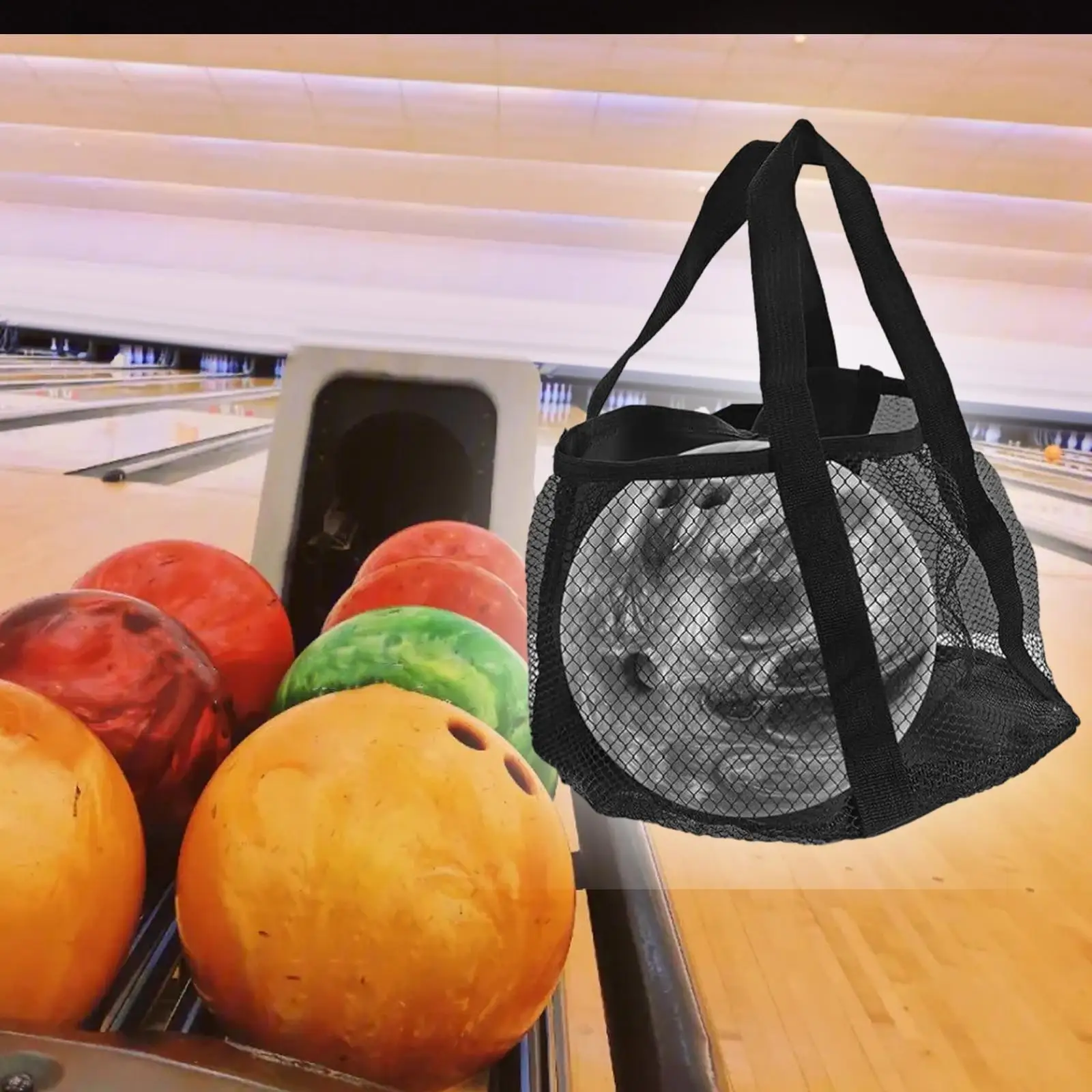 Bowling Bag for Single Ball, Bowling Ball Holder Compact Container Case Bowling Tote Handbag for Gym Outdoor Sports