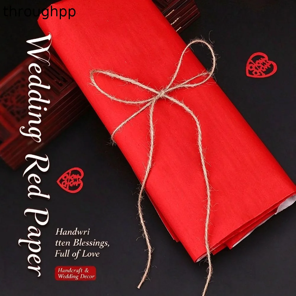 Writing Supplies 75*106 CM Red Paper Thickened Single-sided Red Spring Festival Couplets Durable DIY Wedding Red Paper Wedding