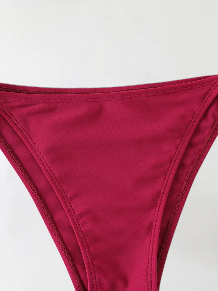 طقم ثونغ للنساء ، ملابس سباحة مثيرة بأربطة جانبية ، ضمادة ، ملابس سباحة بربطة عنق ، نمط برازيلي قابل للتعديل ، ملابس داخلية بيكيني ، 2 *