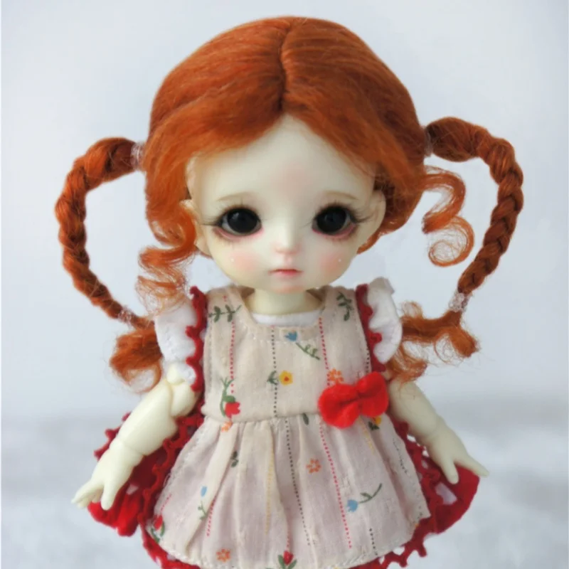 ขนาดเต็ม Mohair ตุ๊กตาผม JD556 ไม่มี Bangs Double Braids PONY CURLY จอน BJD วิกผม 1/12 1/8 1/61/4 1/3 ของเล่นอุปกรณ์เสริม