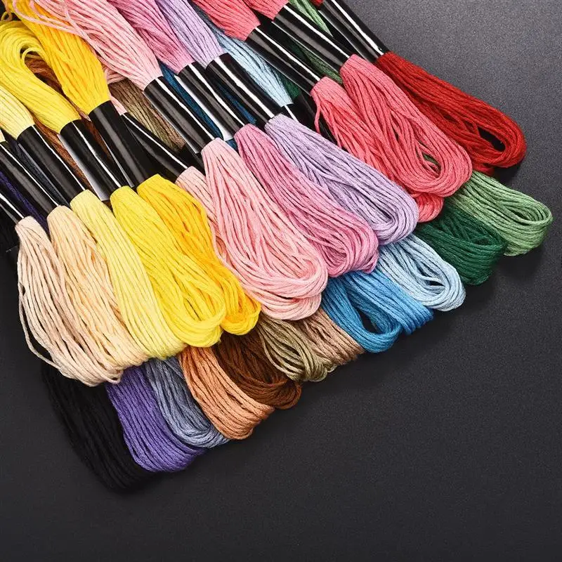 Ścieg krzyżykowy bawełniana haftowana nić nici do szycia Skeins Craft nie powtórzyć 24/50/100/150/200/250/447 sztuk 8 M na gałąź