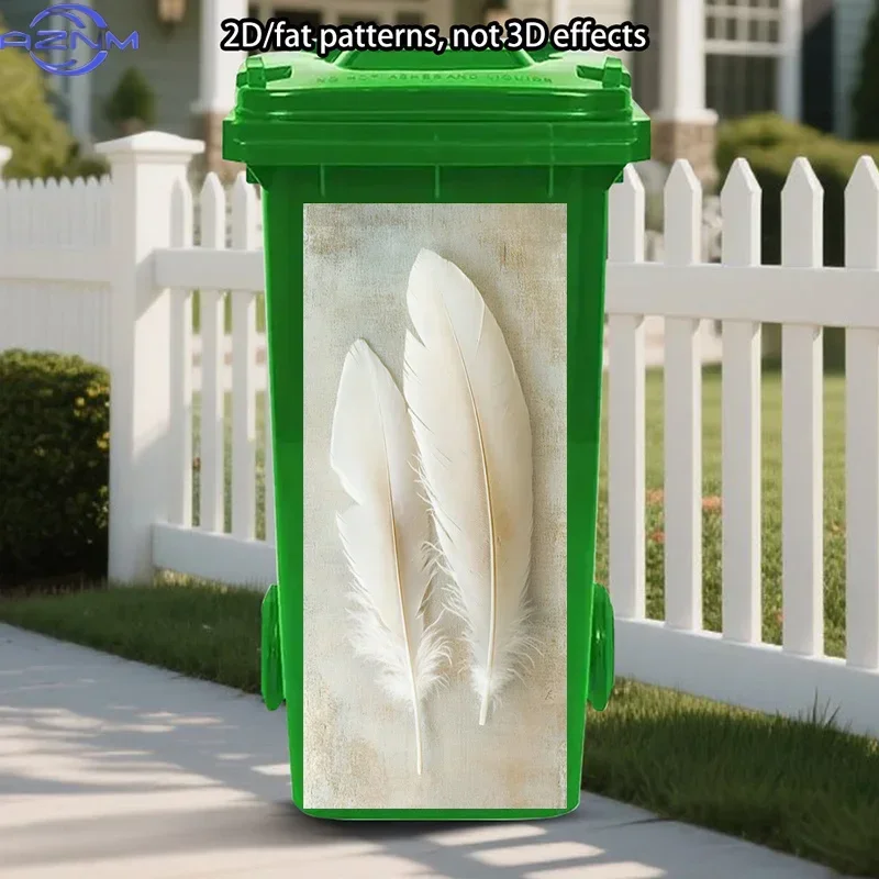 2D Print Decorative Trash Can Sticker Waterproof Removable Bin Decal for Indoor Home Renovation