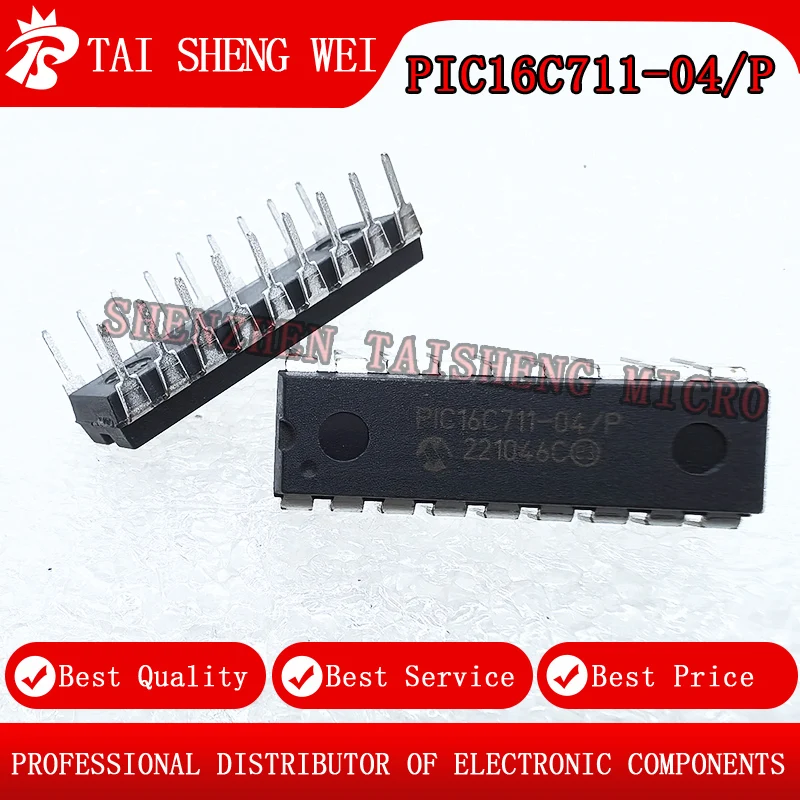 2PCS Brand New Original PIC16C711-04I/P PIC16C711-04/P PIC16C711 DIP-18 Digital Signal Processor Chip IC