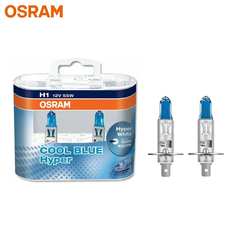 OSRAM-bombilla halógena para faro delantero de coche, luz Hi/Lo, 9005 K, 12V, 55W, color azul frío, hiper, blanco, H7, H4, H1, H11, HB3, 9006, HB4,