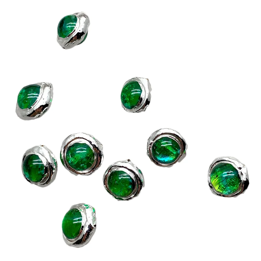 10 PCS Green Murano Glass Connector Spacer Beads for Making Jewelry DIY