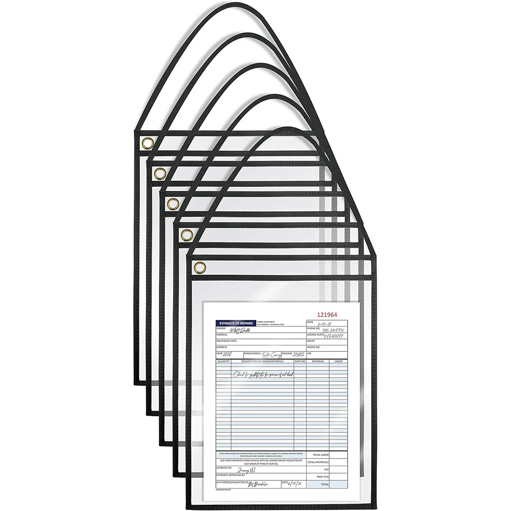 10PCS Clear Ticket Holders With Hanging Strap Car Windshield Ticket Holder Transparent PVC Protector Case 9x12 Inches