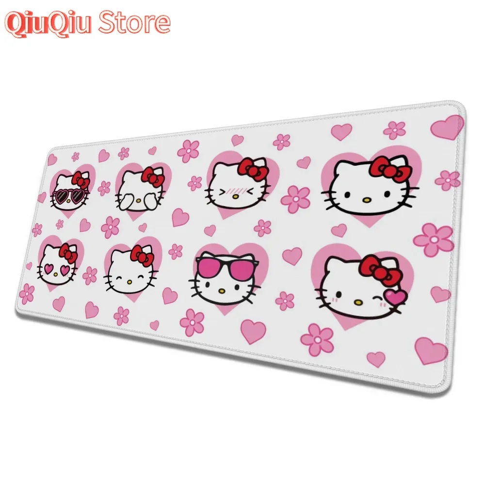 

Xxl Mouse Pad Gamer Rubber Gaming Pc Accessories Non-slip Sanrio Desk Mat Kawaii Over Edge Hello Kitty Mausepad Deskmat Mousepad