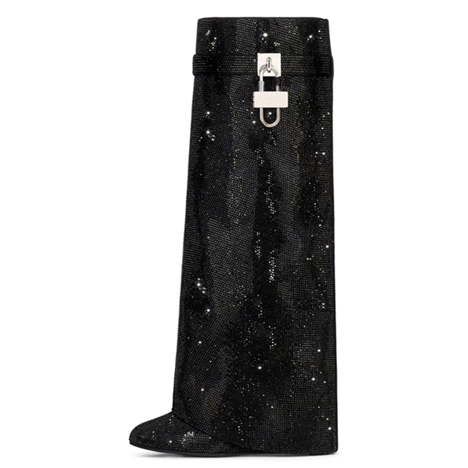 Original Designer Marke Hohe Qualität Herbst Winter Neue Strass Spitze Keilabsatz Große Größe High Heel Stiefel für Frauen – Detail 5