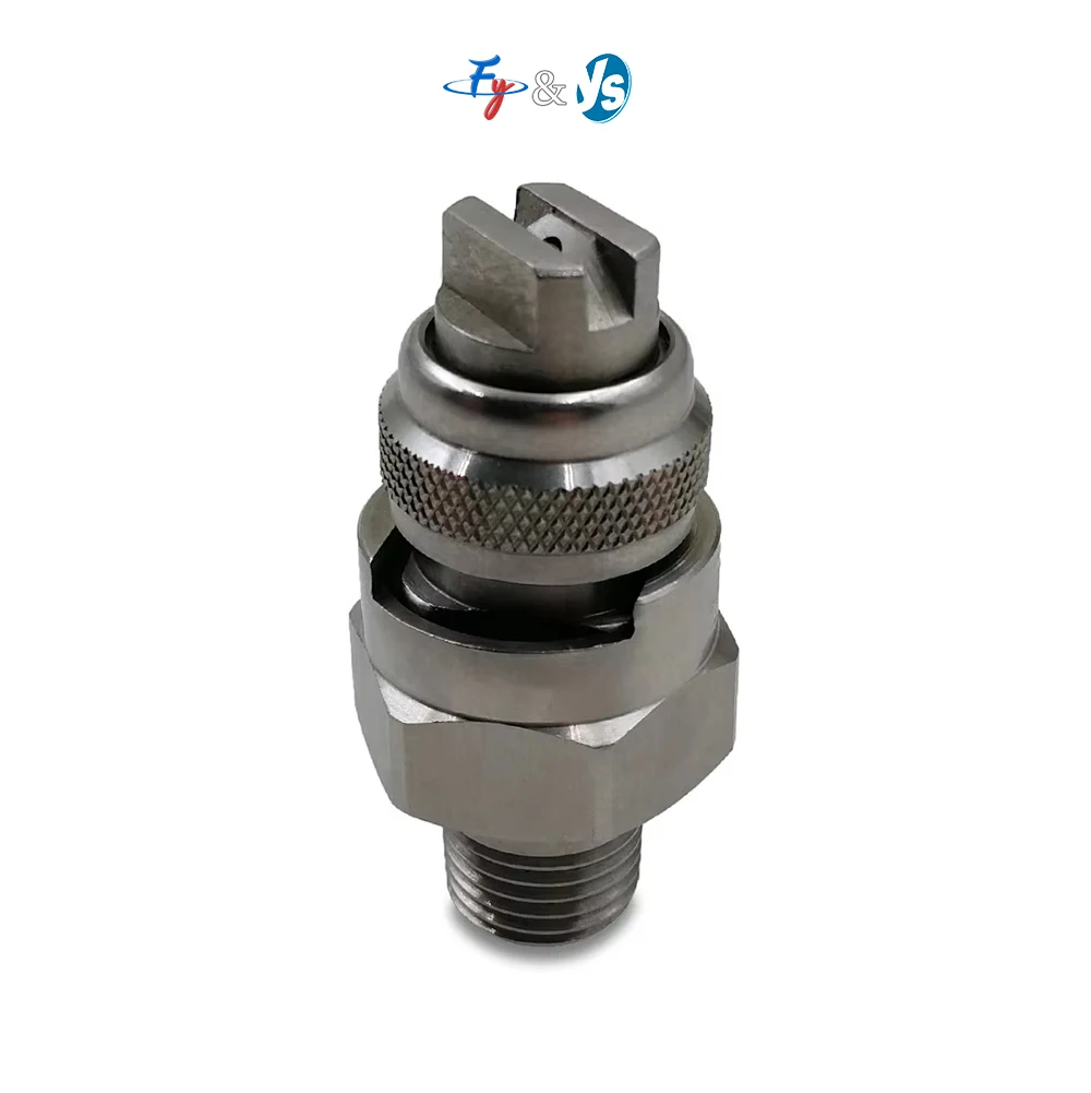 Stainless Steel Quick Release Flat Fan Nozzle 110° Three-Piece Spray Tip For Industrial Cleaning High Pressure Washing