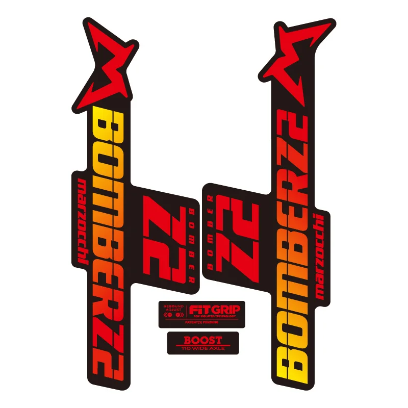 1SET Marzocchi Style Bomber Z2 Multi-Color Waterproof Vinyl Stickers Decals For MTB Suspension Fork Decor