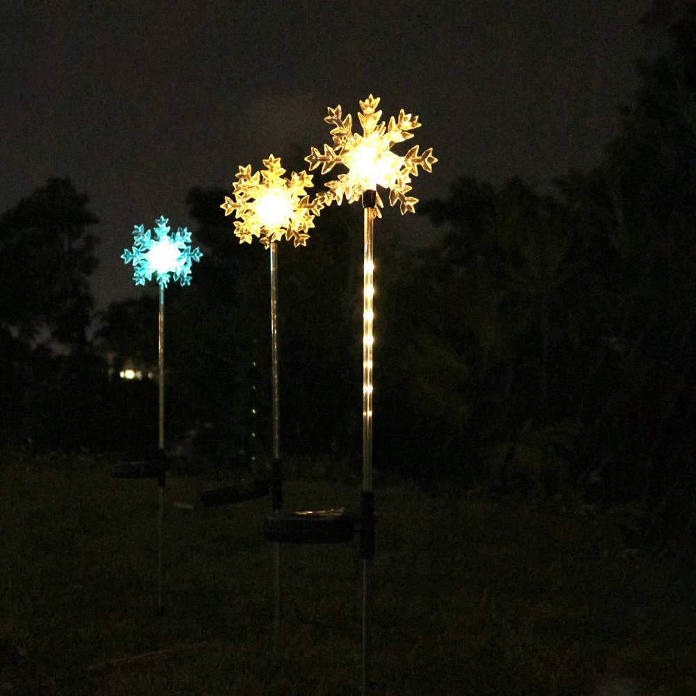 Amazon plug-in garden acrylic snowflake Cross-borderground plug meteor lights lawn lights solar outdoor courtyard lights