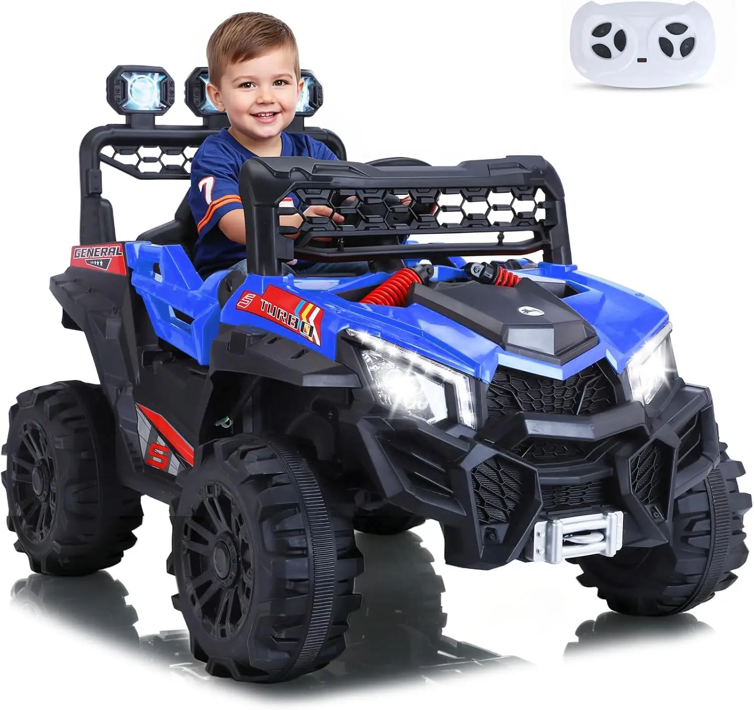 12V Kids Ride on Car, Electric UTV Off-Road Truck with Parent Remote Control, Battery Powered Toy Vehicle for Boys Girls, Spring