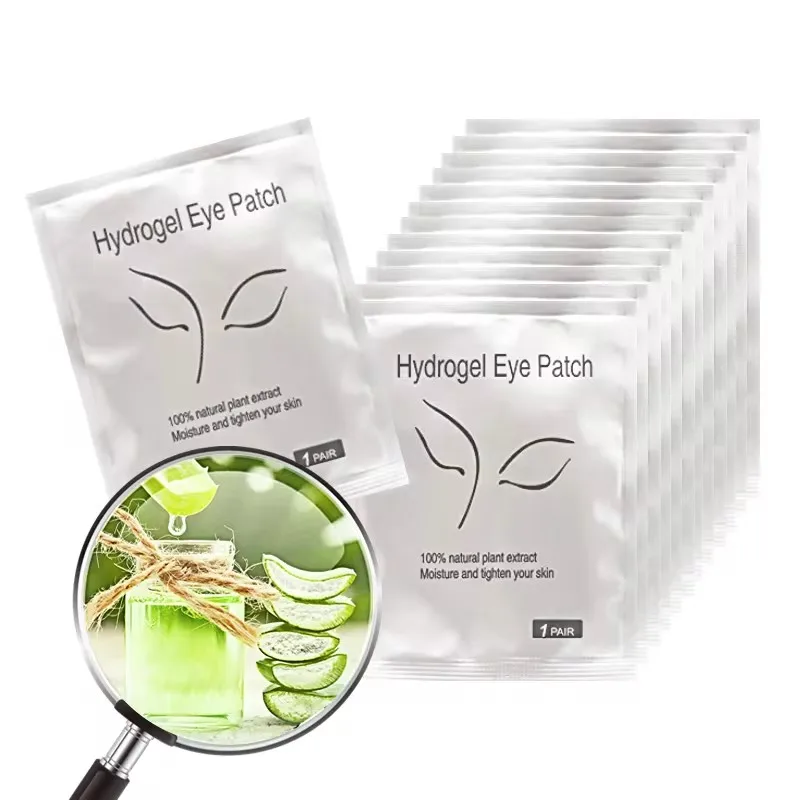 MJ 50pairs Eyelash Extension Under Eye Gel Pads Lash Lint Free Hydrogel Eye Patches Premium Eyelash Extension Supplies 7 Color